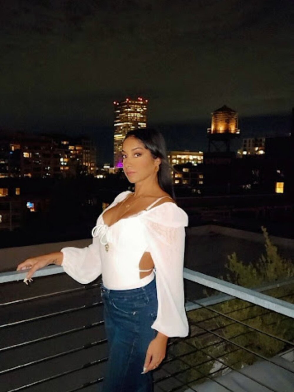Lulus Romantic Lace Up Back Bodysuit Women XS White Sheer Puff Sleeve